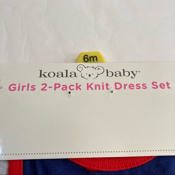 Koala Baby Girls Knit Dress Set 6 Months Cherries 2 Dresses 100% Cotton - Picture 3 of 16